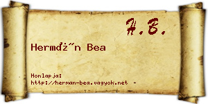 Hermán Bea névjegykártya